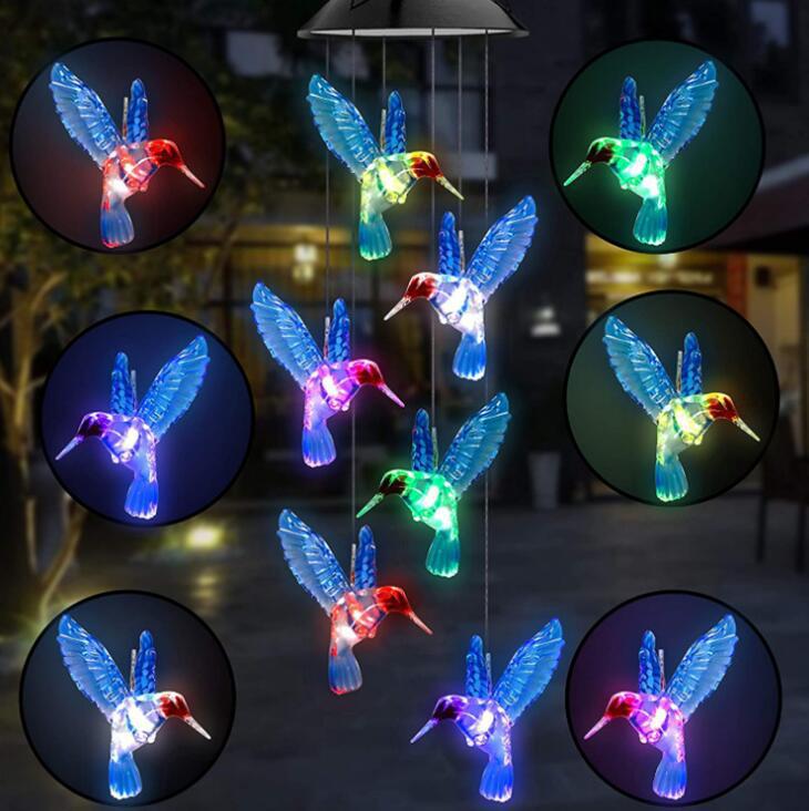 [10052] Solar Hummingbird Wind Chime Light