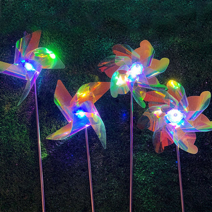 [10074] LED Solar Laser Windmill Ground Stake Light