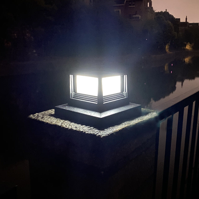 [10035] Outdoor Solar Pillar Light - Waterproof Villa Garden Wall Gate Lamp