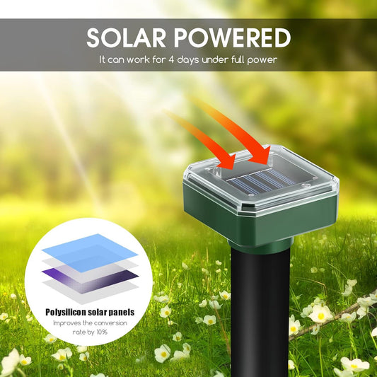 [10089] Solar Powered Pest Repeller with Square Design and LED Light