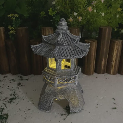 [10058] Outdoor Solar Lantern in Traditional Japanese Style